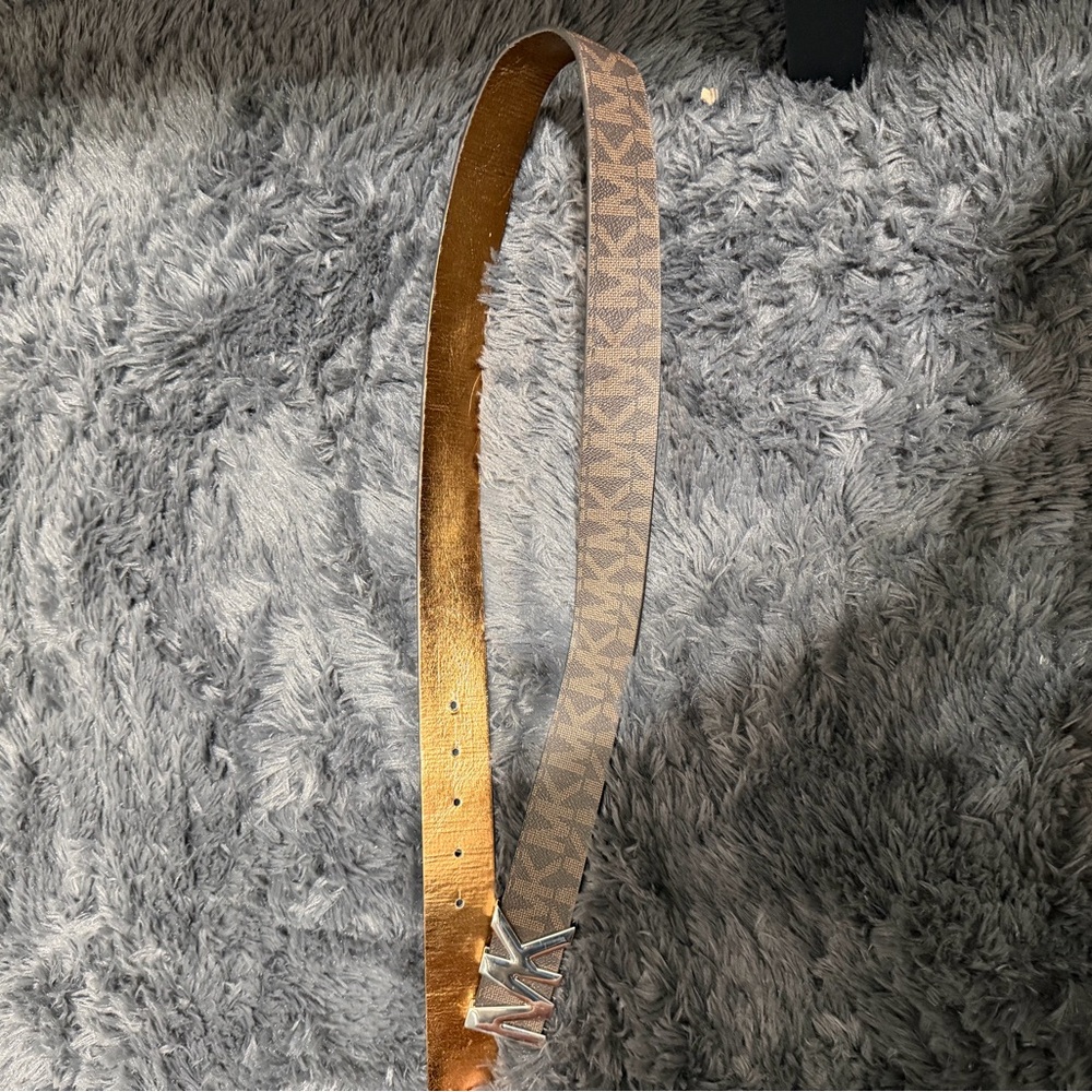 Michael Kora Brown Patterned Belt